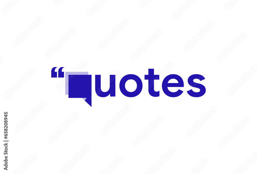 Quote logo design, vector template, designed for applications and social media brand