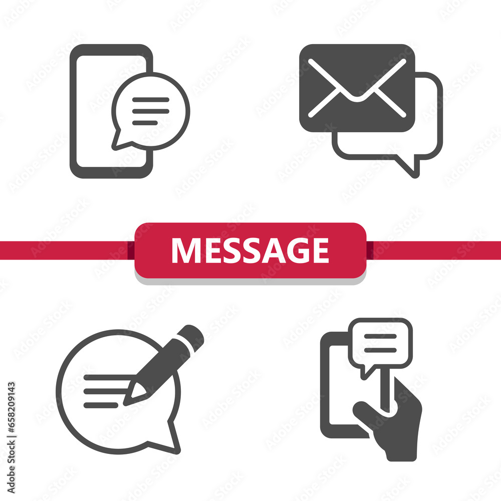 Contact Us Icons. Social Media, Message, Comment Vector Icon Contact Us Icons. Social Media, Message, Comment Vector Icon