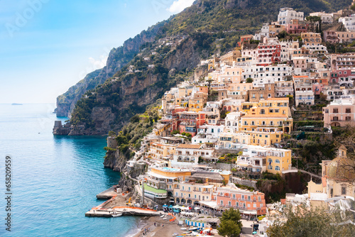 Positano town on Amalfi coast in Italy