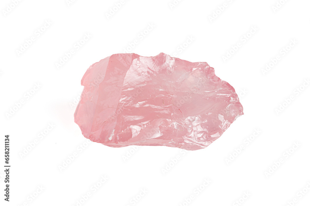 rose quartz mineral stone macro on white background rose quartz mineral stone macro on white background