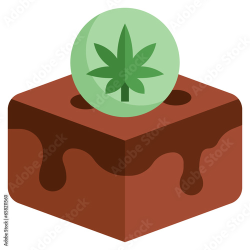 marijuana brownies filled outline icon,linear,outline,graphic,illustration