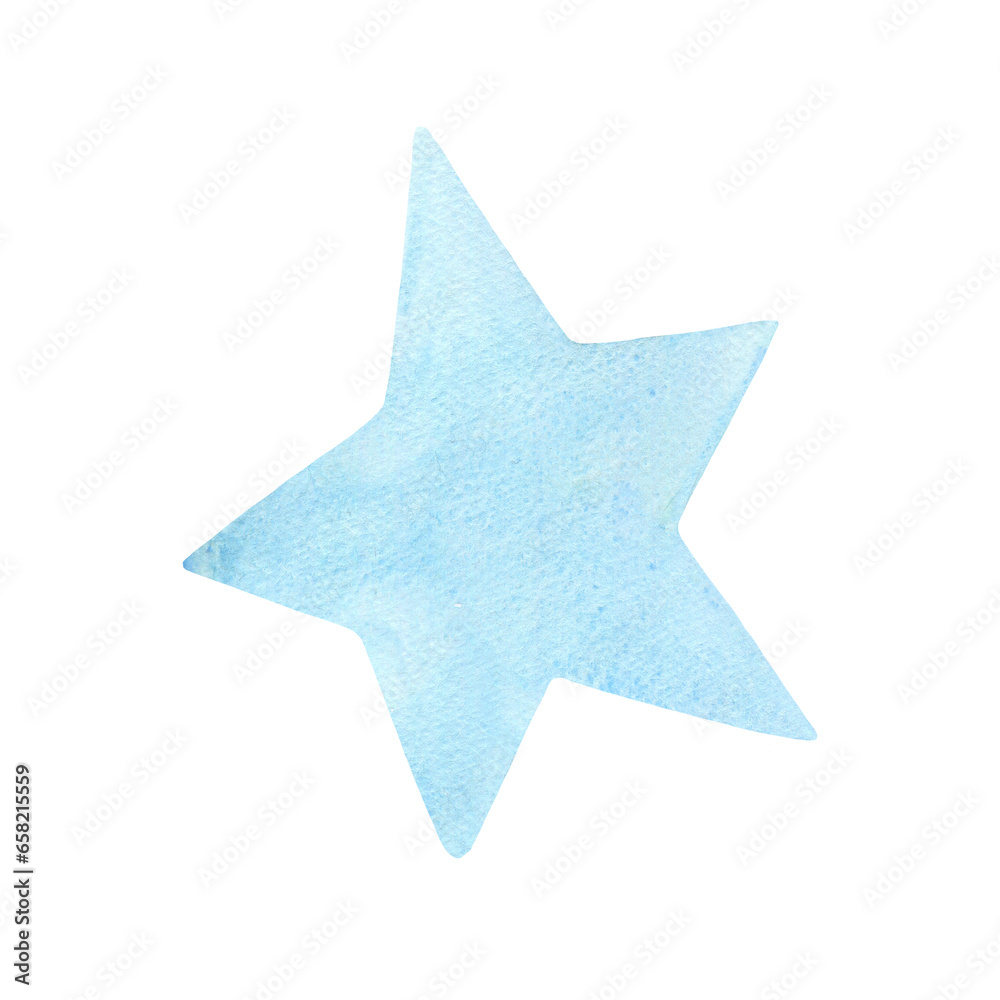 Set of watercolor illustrations. Set of yellow and blue stars in children's style. Elements for designs, stickers, greeting cards, patterns Set of watercolor illustrations. Set of yellow and blue stars in children's style. Elements for designs, stickers, greeting cards, patterns