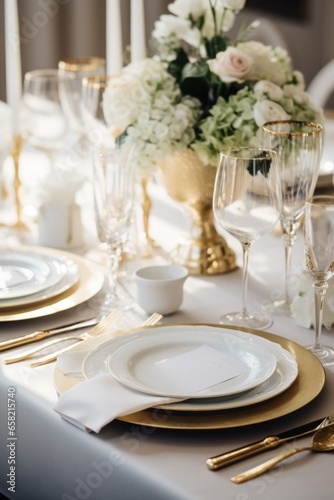 Elegant table setting with gold accents - sophisticated and chic