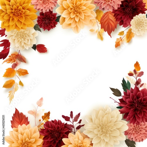 A Gorgeous Floral Border Background for Autumn Featuring
