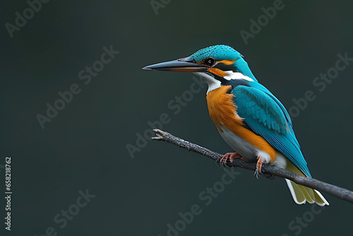 The common kingfisher (Alcedo atthis) wetlands birds' colored feathers from different birds that live in ponds