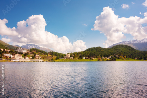 Saint Moritz lake in Switzerland in summer © Maresol