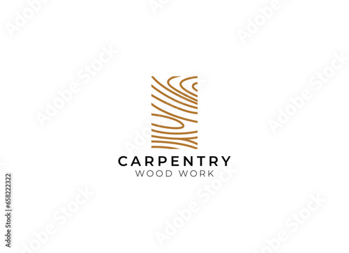Emblem logo vector for carpentry, woodworkers, lumberjack, sawmill service
