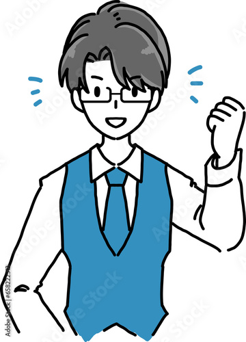 男性　ビジネス　よろこび