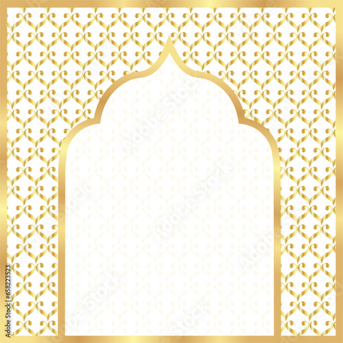 Cover postcard golden oriental vintage arch frame