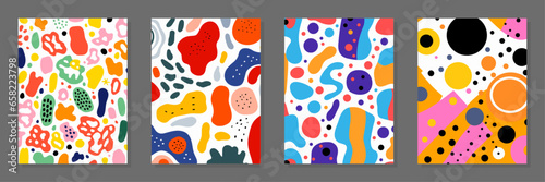 Modern abstract cover set, minimal cover and card designs. Collection of colorful geometric backgrounds, vector illustration.
