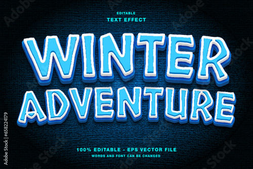 Winter Adventure text style effect template editable text effect