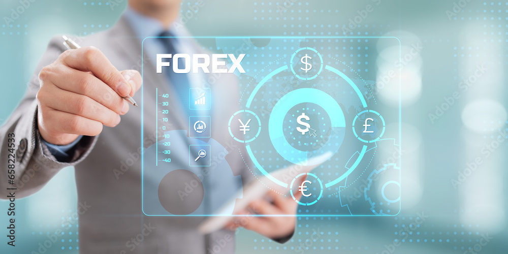 Forex currencies exchange stock market trading investment concept on screen. Forex currencies exchange stock market trading investment concept on screen.