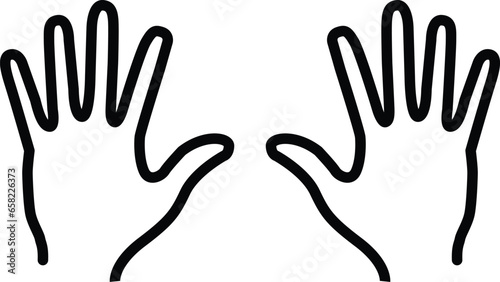 hand palms isolated icon white background vector illustration
