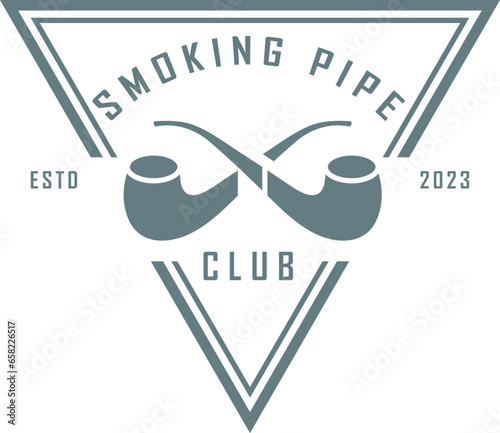 Tobacco pipes graphic icon. Crossed smoking pipes sign isolated on white background. Vector illustration
