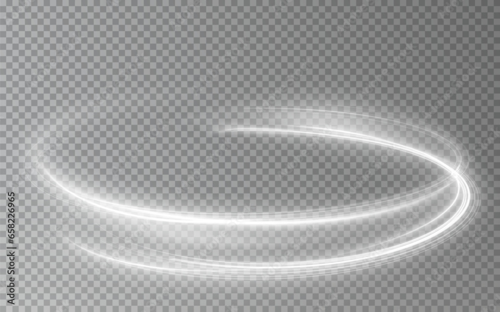Light white Twirl. Curve light effect of white line. Luminous white circle. Light white pedistal, podium, platform, table. Vector PNG. Vector illustration	
