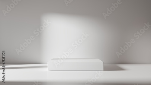 Fotografia White empty podium or pedestal for product presentation