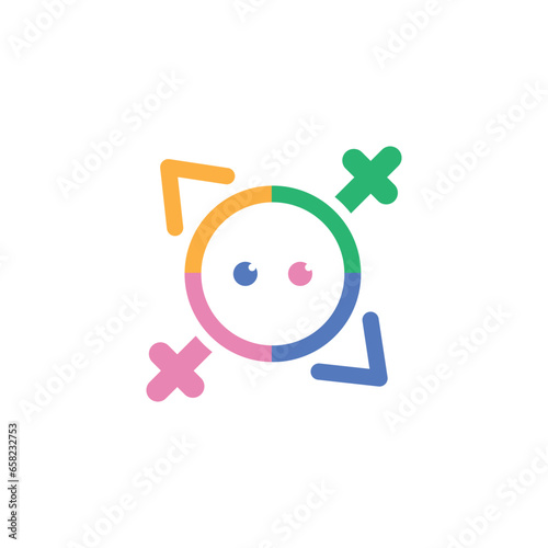 Gender equality symbol icon vector illustration