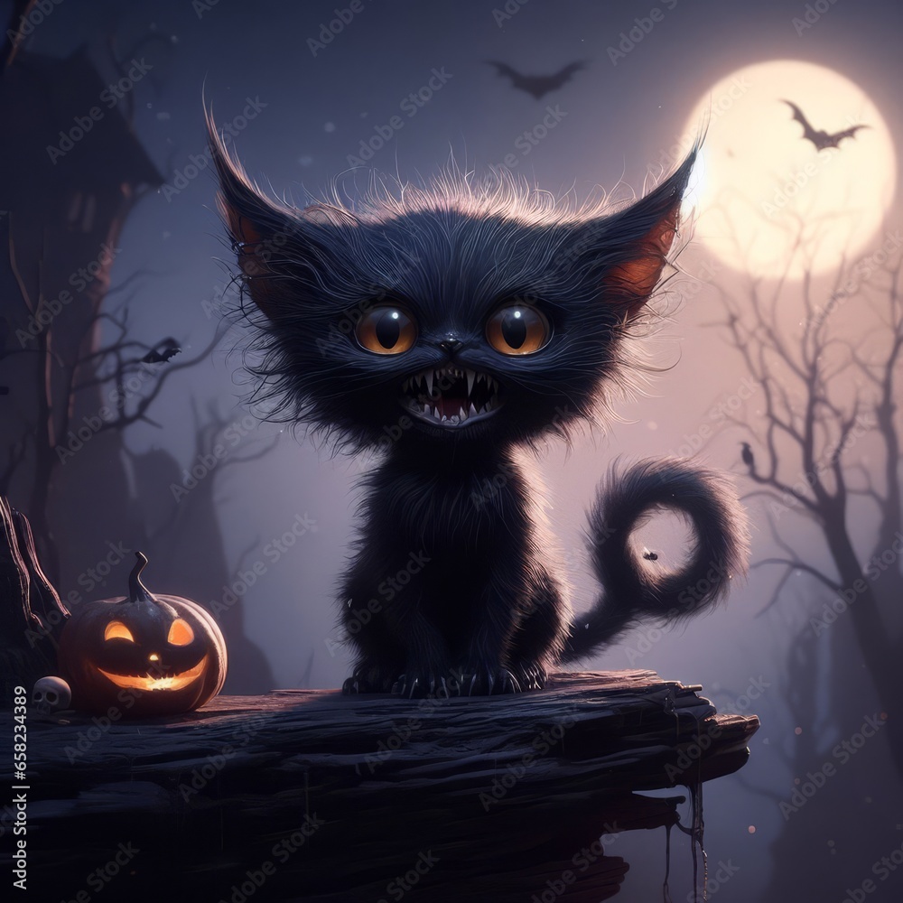 halloween cat on the moon halloween cat on the moon
