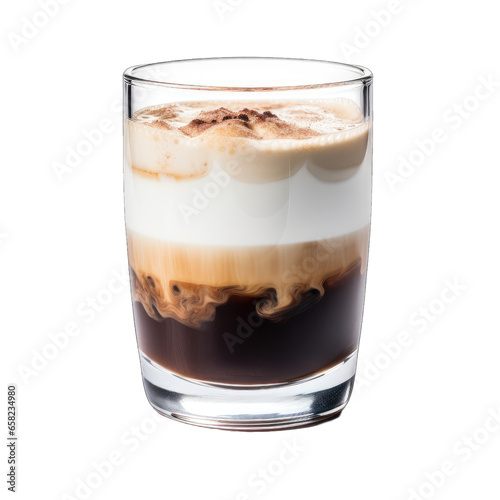 Transparent glass of coffee isolated on transparent and white background. Png transparent