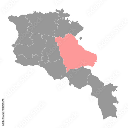 Gegharkunik province map  administrative division of Armenia.
