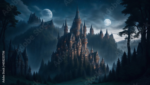 A sprawling, majestic landscape with castle reminiscent - AI Generative © Being Imaginative