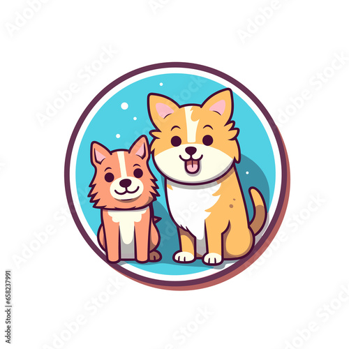 Dog and cute cat cartoon, Illustration, Cartoon PNG