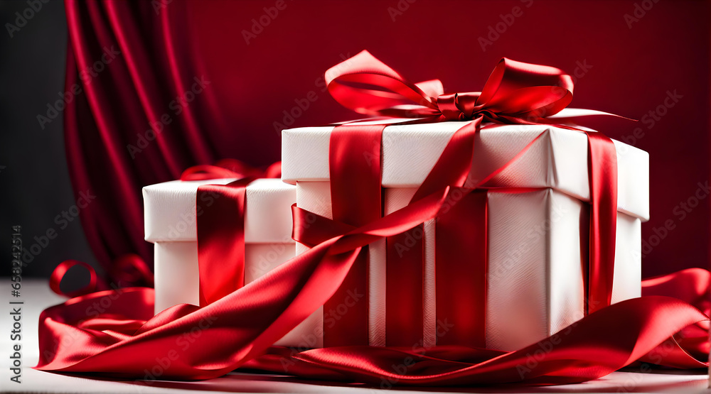 A set of gift Christmas boxes on top of each other, presents A set of gift Christmas boxes on top of each other, presents