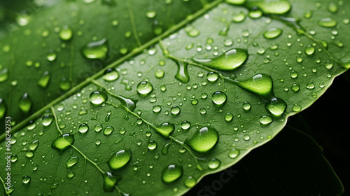 water drops on leaf