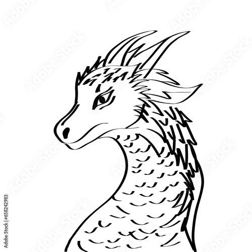 Obraz na płótnie Hand draw dragon illustration w salonie