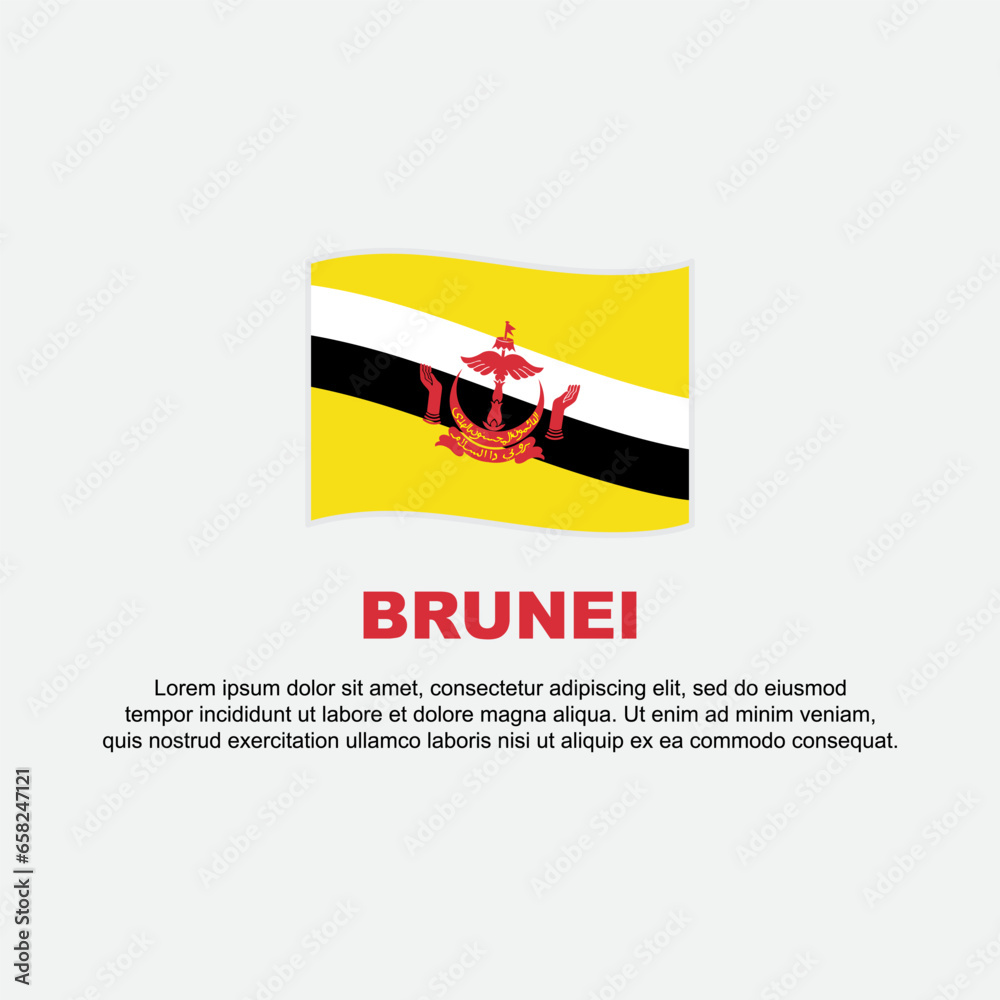 Brunei Flag Background Design Template. Brunei Independence Day Banner Social Media Post. Brunei Background