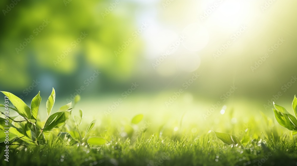 Spring summer background with frame of grass and leaves on nature. Juicy lush green grass on meadow in morning sunny light outdoors, copy space, soft focus, defocus background. Spring summer background with frame of grass and leaves on nature. Juicy lush green grass on meadow in morning sunny light outdoors, copy space, soft focus, defocus background.