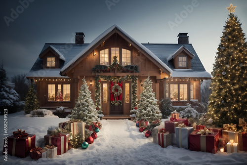 christmas themed house, generated with AI