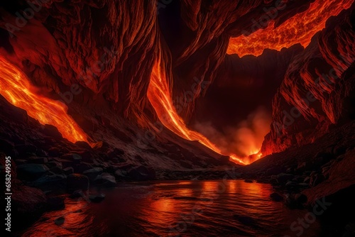 A dragon's nest hidden deep within a volcano, defended by glistening scales.