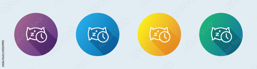 Sleep line icon in flat design style. Relaxation signs vector illustration. Sleep line icon in flat design style. Relaxation signs vector illustration.