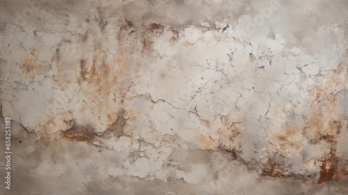Vintage old background in gray beige color. Semi-concrete wall with plaster texture. © savvalinka