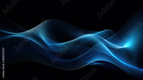 Abstract Blue Swoosh Background, Generative AI Illustration