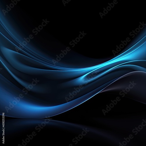Abstract Blue Swoosh Background, Generative AI Illustration