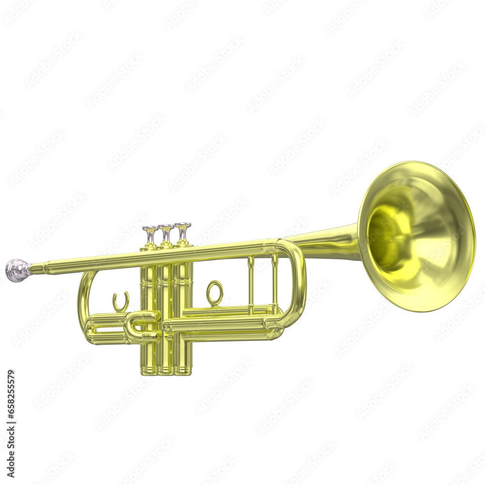 3D rendering illustration of a trumpet