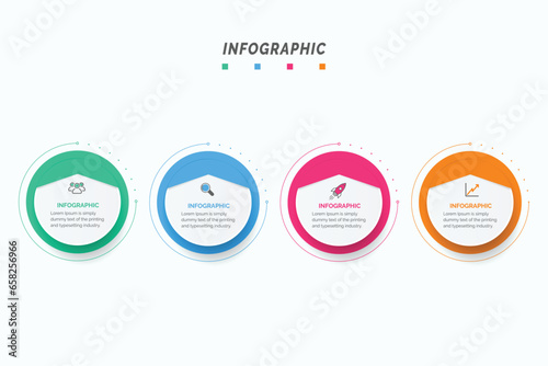 Business data visualization. Process chart. Abstract elements of graph, diagram with 4 steps, options, parts, or processes. Vector business template infographic, design, vector,2,3,4,5,6,