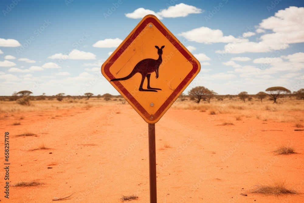 Kangaroo Sign in Australian Fields