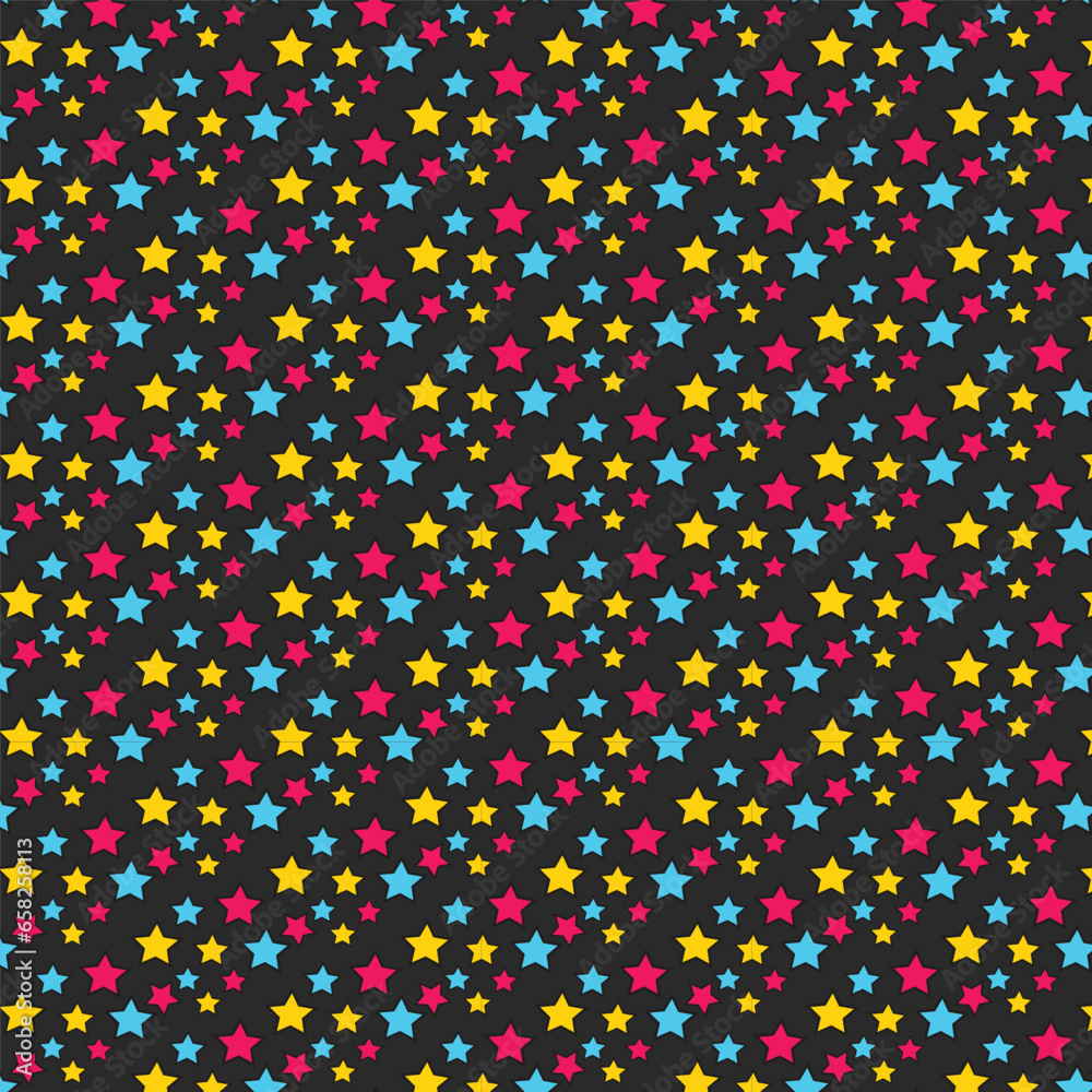Colorfull star pattern with black background
