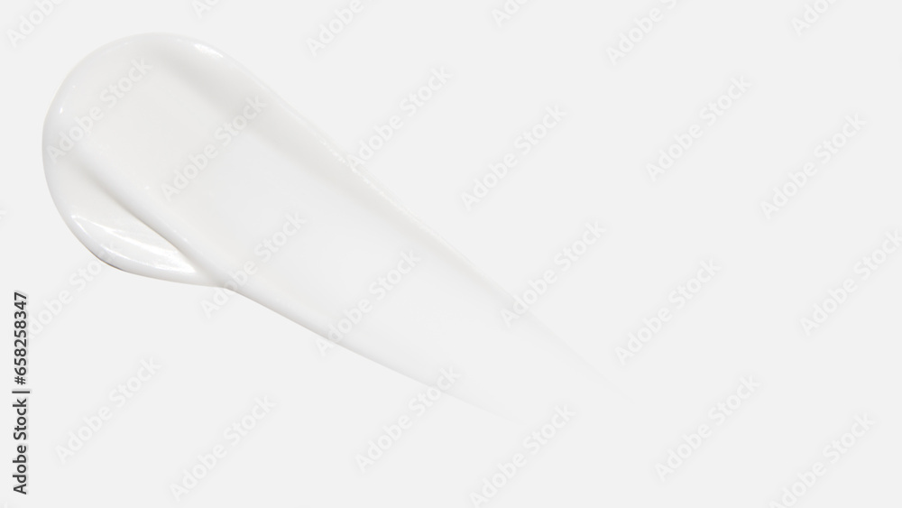 A smear of cream on a white background A smear of cream on a white background