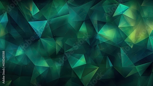 Triangular Green Background, Generative AI Illustration