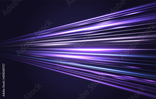 Neon rays vector abstract background. Futuristic technological style. Abstract background with speed lines. Vector illustration. Futuristic. The light lines of the road are blue.