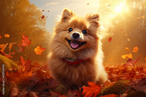 cute dog animal in autumn © Samsul