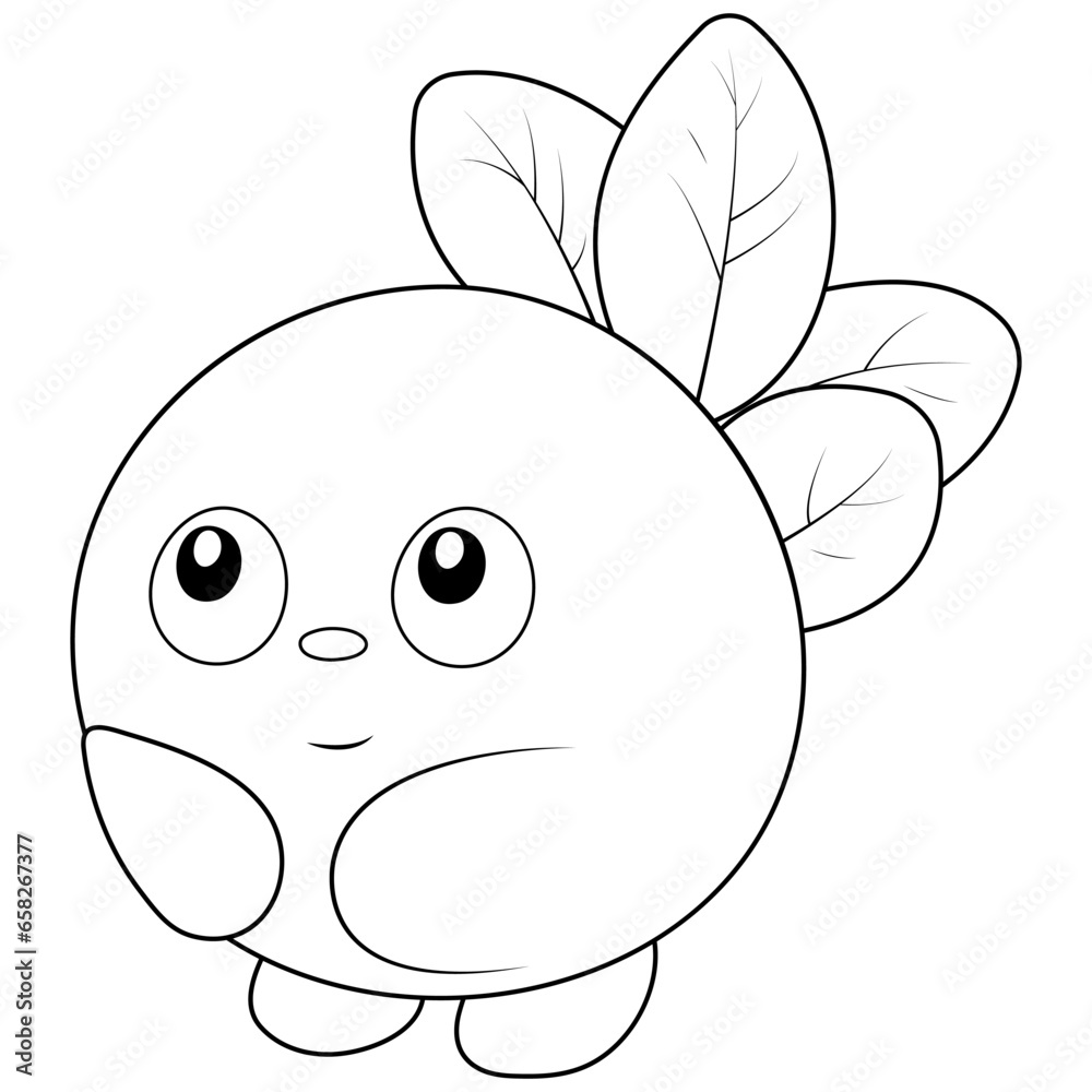 Obraz premium Cute blueberry character coloring book. Outline vector illustration