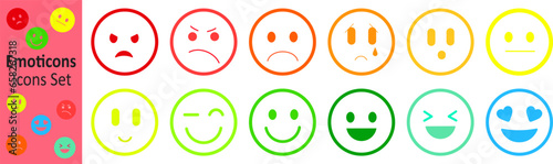 Emoticons set. Smileys Emoticons emojis collection vector icons set