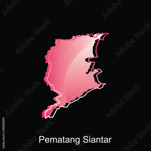 Pematang Siantar City map of North Sumatra Province national borders, important cities, World map country vector illustration design template photo