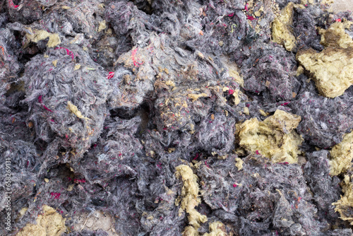 oakum for insulating the walls of the house. Texture background