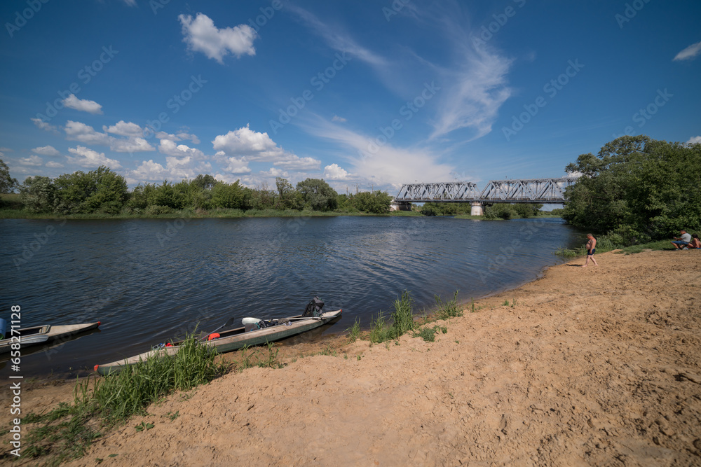 Obraz premium boat on the river